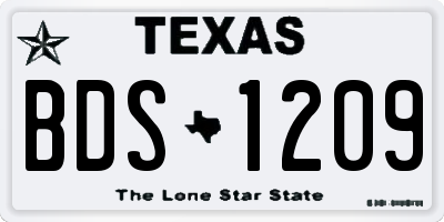 TX license plate BDS1209