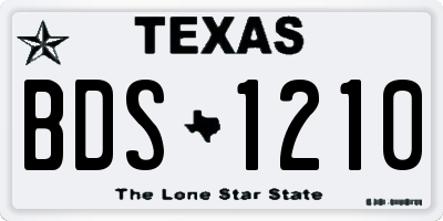 TX license plate BDS1210