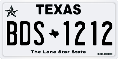 TX license plate BDS1212