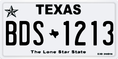 TX license plate BDS1213