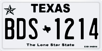 TX license plate BDS1214