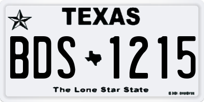 TX license plate BDS1215
