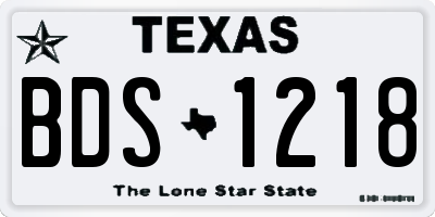 TX license plate BDS1218