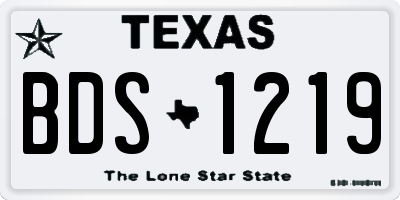 TX license plate BDS1219