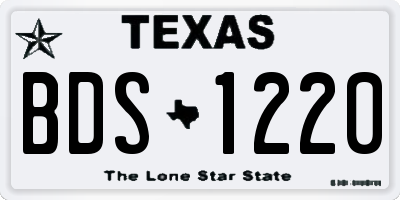 TX license plate BDS1220