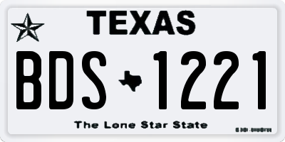 TX license plate BDS1221