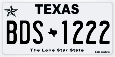 TX license plate BDS1222