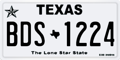 TX license plate BDS1224