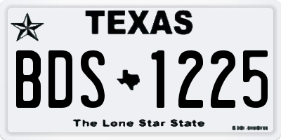 TX license plate BDS1225