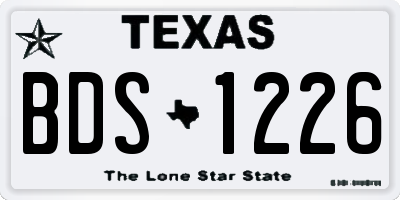 TX license plate BDS1226