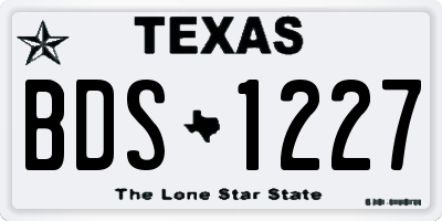 TX license plate BDS1227