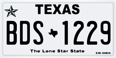 TX license plate BDS1229