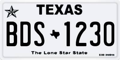 TX license plate BDS1230