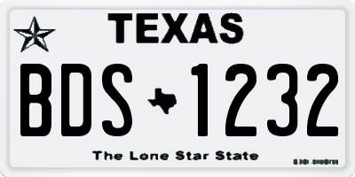 TX license plate BDS1232