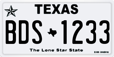 TX license plate BDS1233