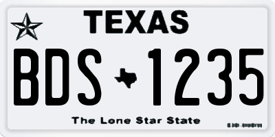 TX license plate BDS1235