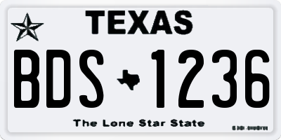 TX license plate BDS1236