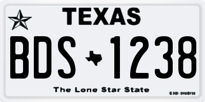 TX license plate BDS1238