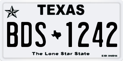 TX license plate BDS1242
