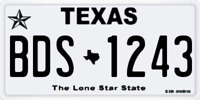 TX license plate BDS1243