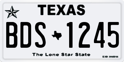 TX license plate BDS1245