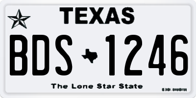 TX license plate BDS1246