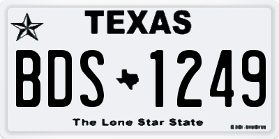TX license plate BDS1249