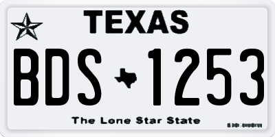 TX license plate BDS1253