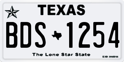 TX license plate BDS1254