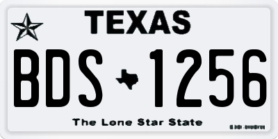 TX license plate BDS1256
