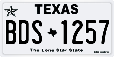 TX license plate BDS1257