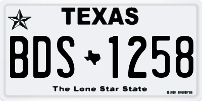 TX license plate BDS1258