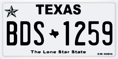 TX license plate BDS1259