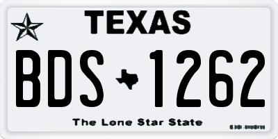 TX license plate BDS1262