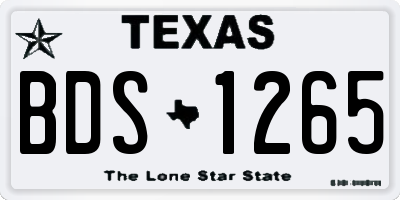 TX license plate BDS1265
