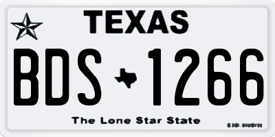 TX license plate BDS1266