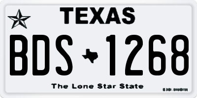 TX license plate BDS1268