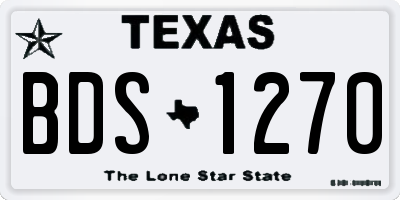 TX license plate BDS1270