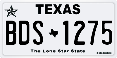 TX license plate BDS1275