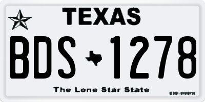 TX license plate BDS1278