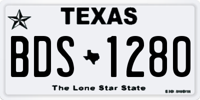 TX license plate BDS1280