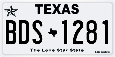 TX license plate BDS1281