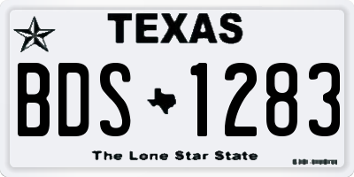 TX license plate BDS1283