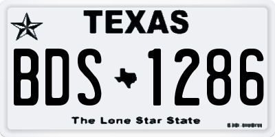 TX license plate BDS1286