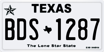TX license plate BDS1287