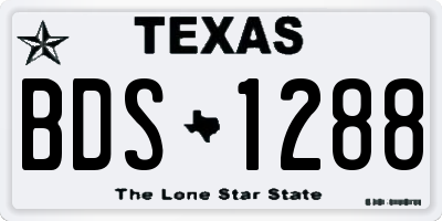 TX license plate BDS1288