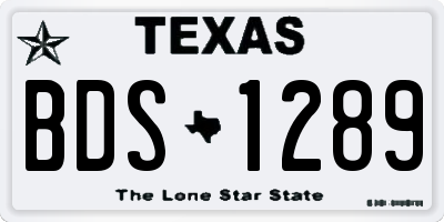 TX license plate BDS1289