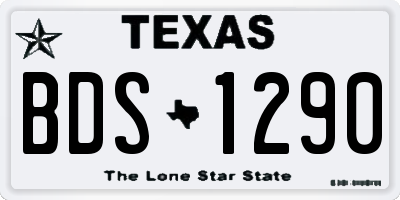 TX license plate BDS1290