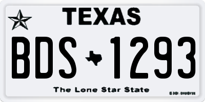TX license plate BDS1293