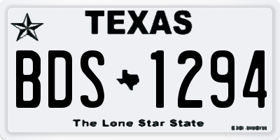 TX license plate BDS1294